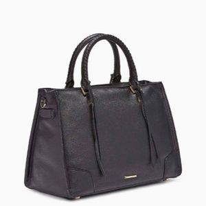 Rebecca Minkoff Black Pebbled Leather Satchel Tote